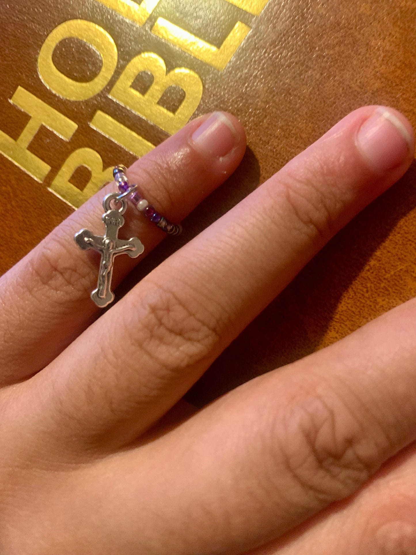 crucifix midi ring