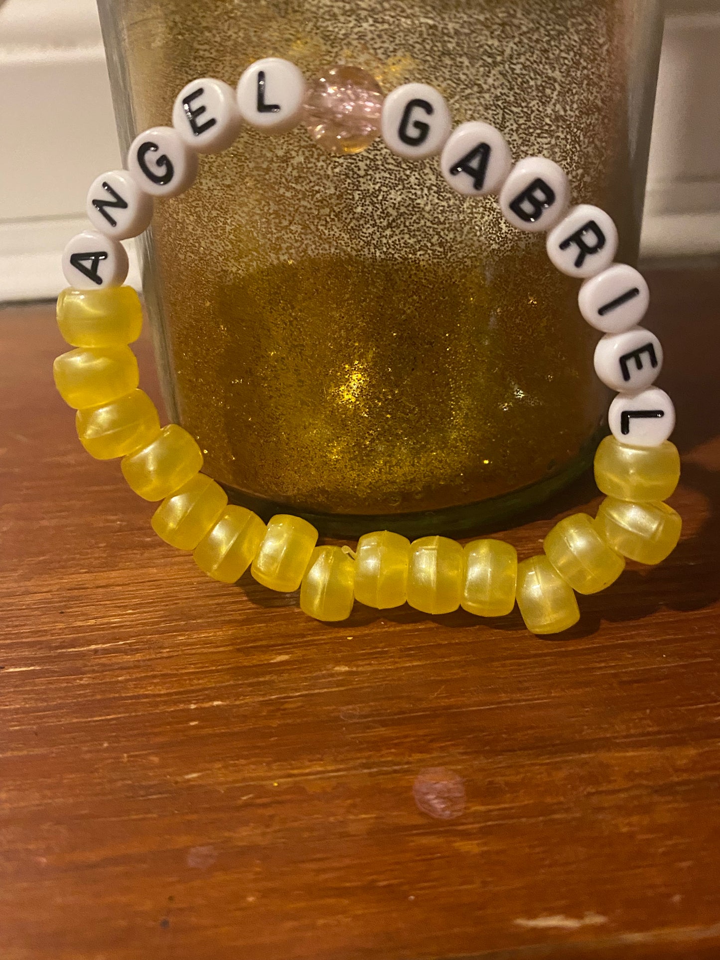 Angel Gabriel beaded elastic bracelet