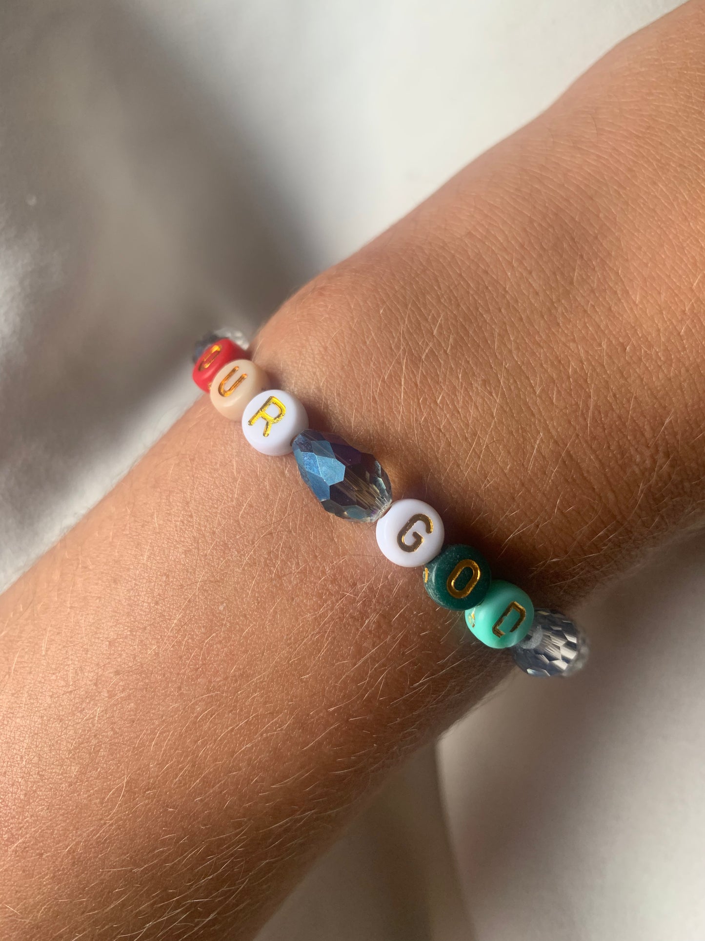 Our god beaded elastic bracelet