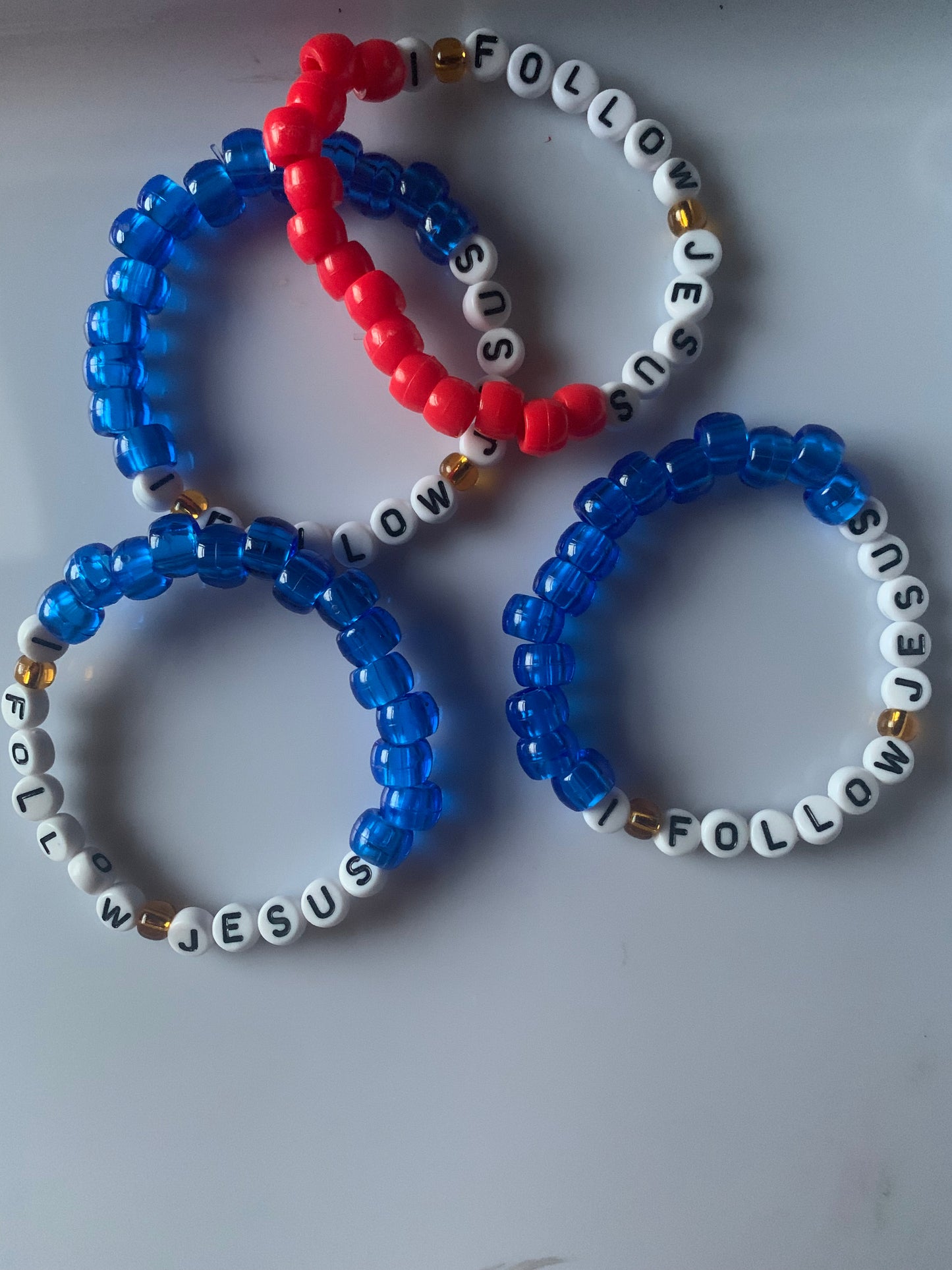 I follow Jesus beaded bracelet