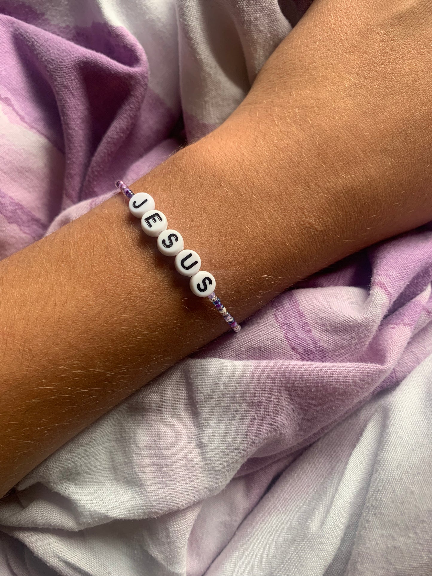 Jesus beaded elastic bracelet