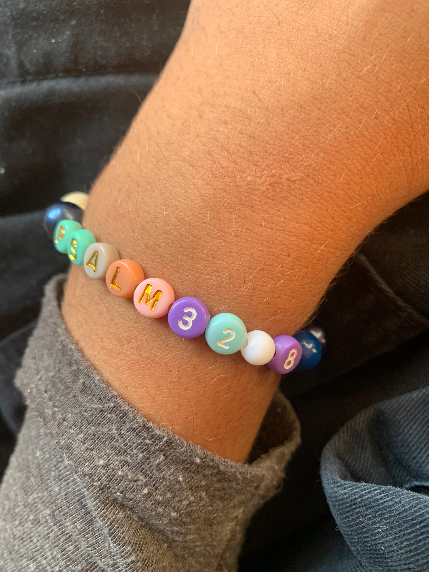 Psalm 32:8 elastic beaded bracelet