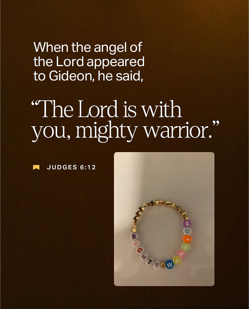 Mighty warrior elastic beaded bracelet