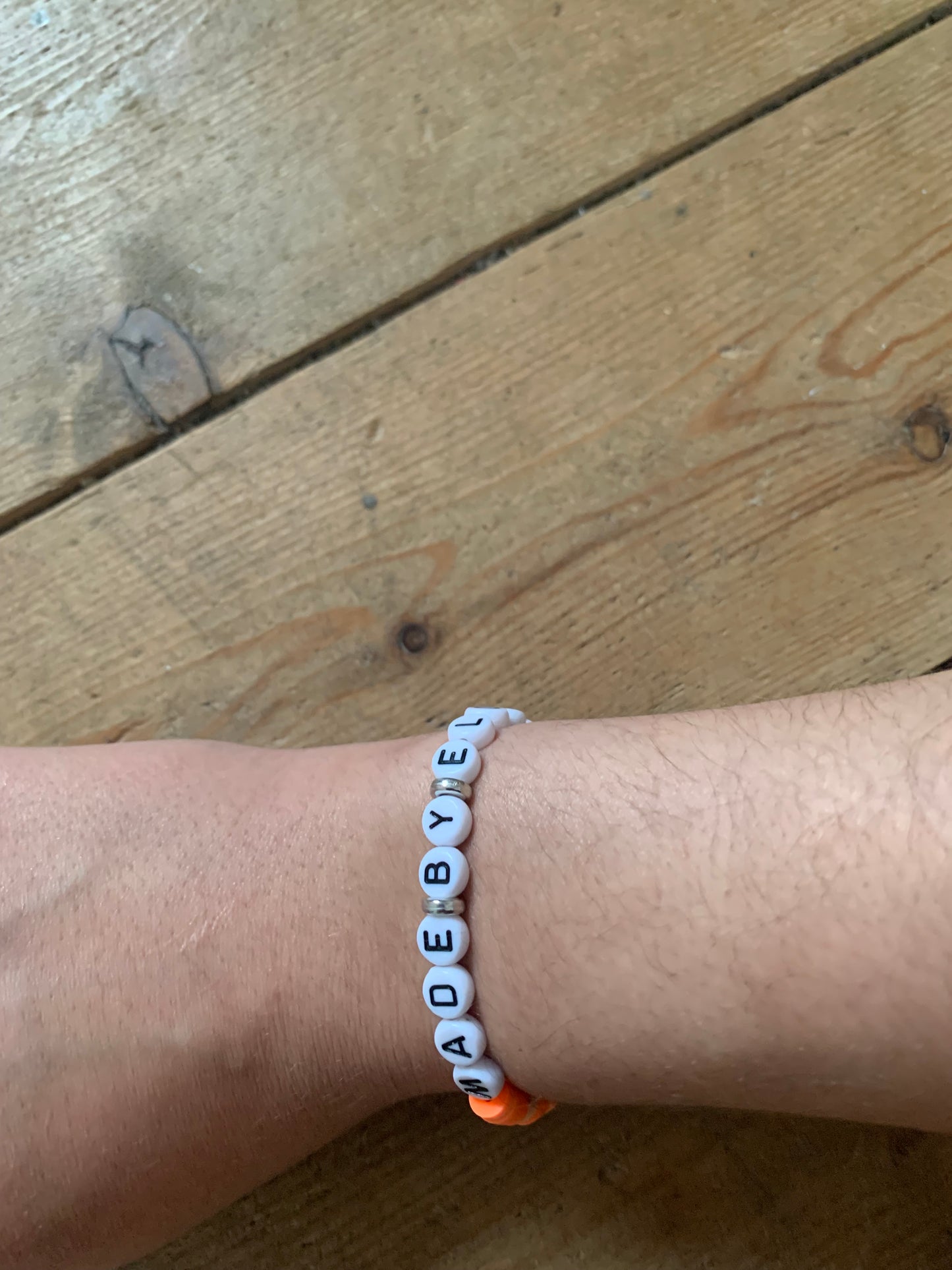 Made by Elohim clay beaded elastic bracelet