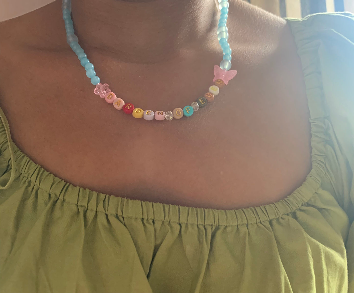 Garden of Eden beaded elastic necklace