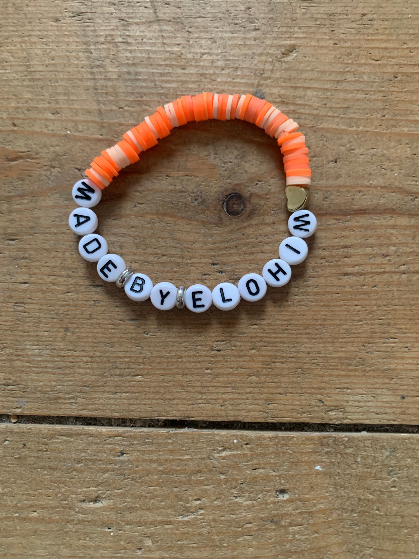 Made by Elohim clay beaded elastic bracelet