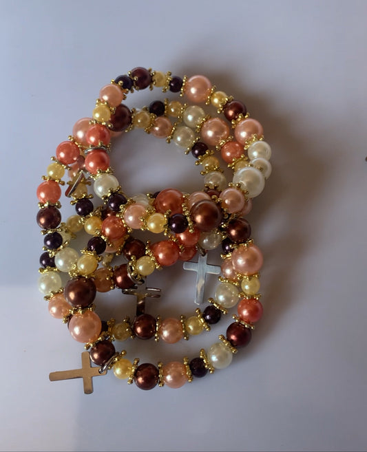 Beaded cross bracelet