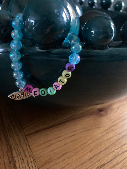 Beaded mediator charm bracelet