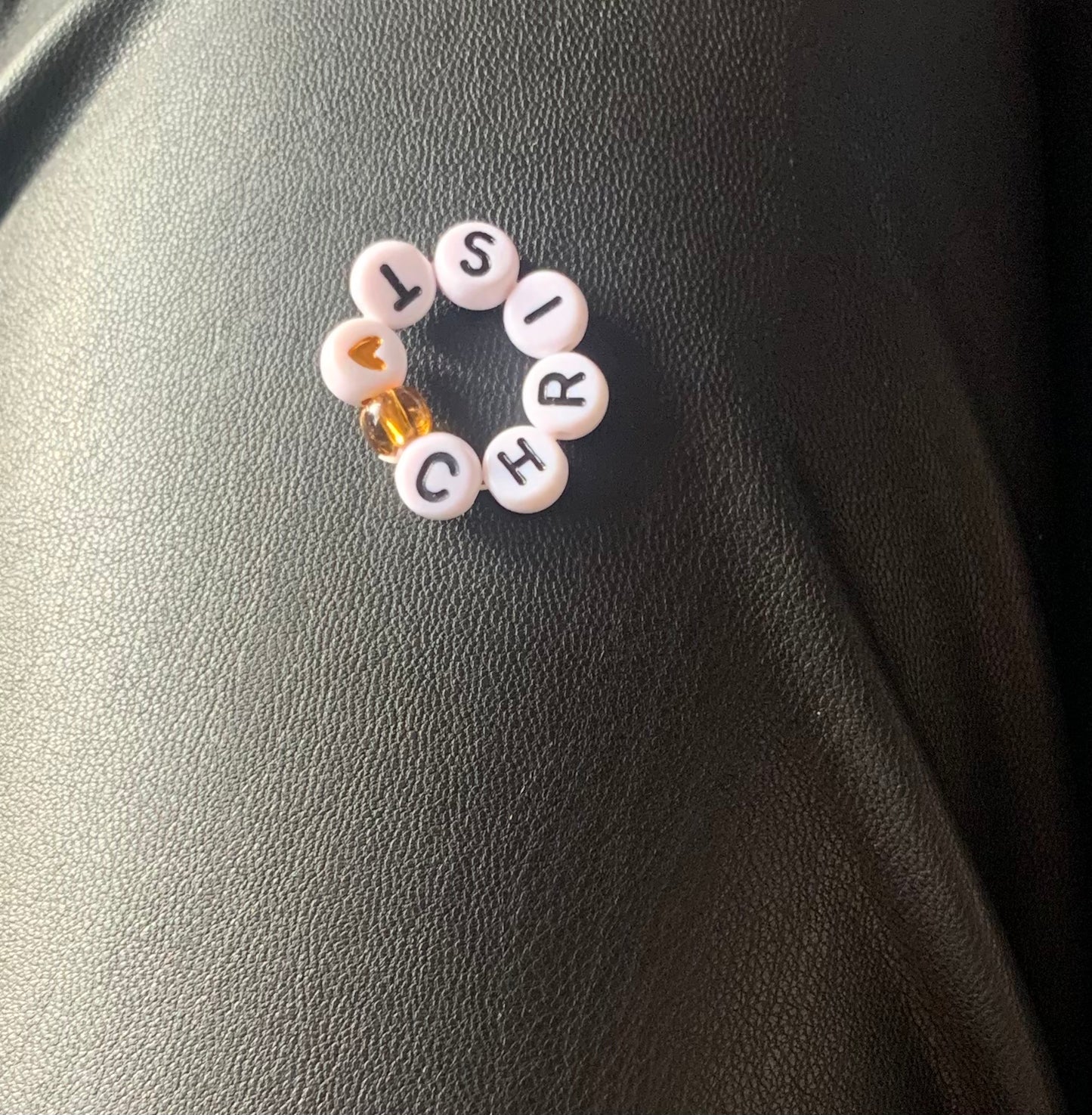 Christ elastic beaded midi ring