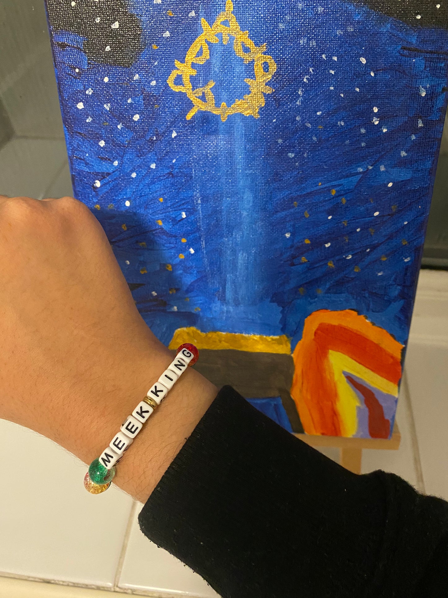 Meek king beaded elastic bracelet