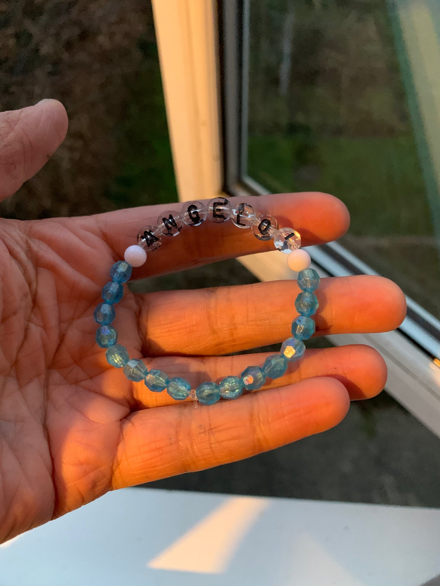 Beaded angelio elastic beaded bracelet