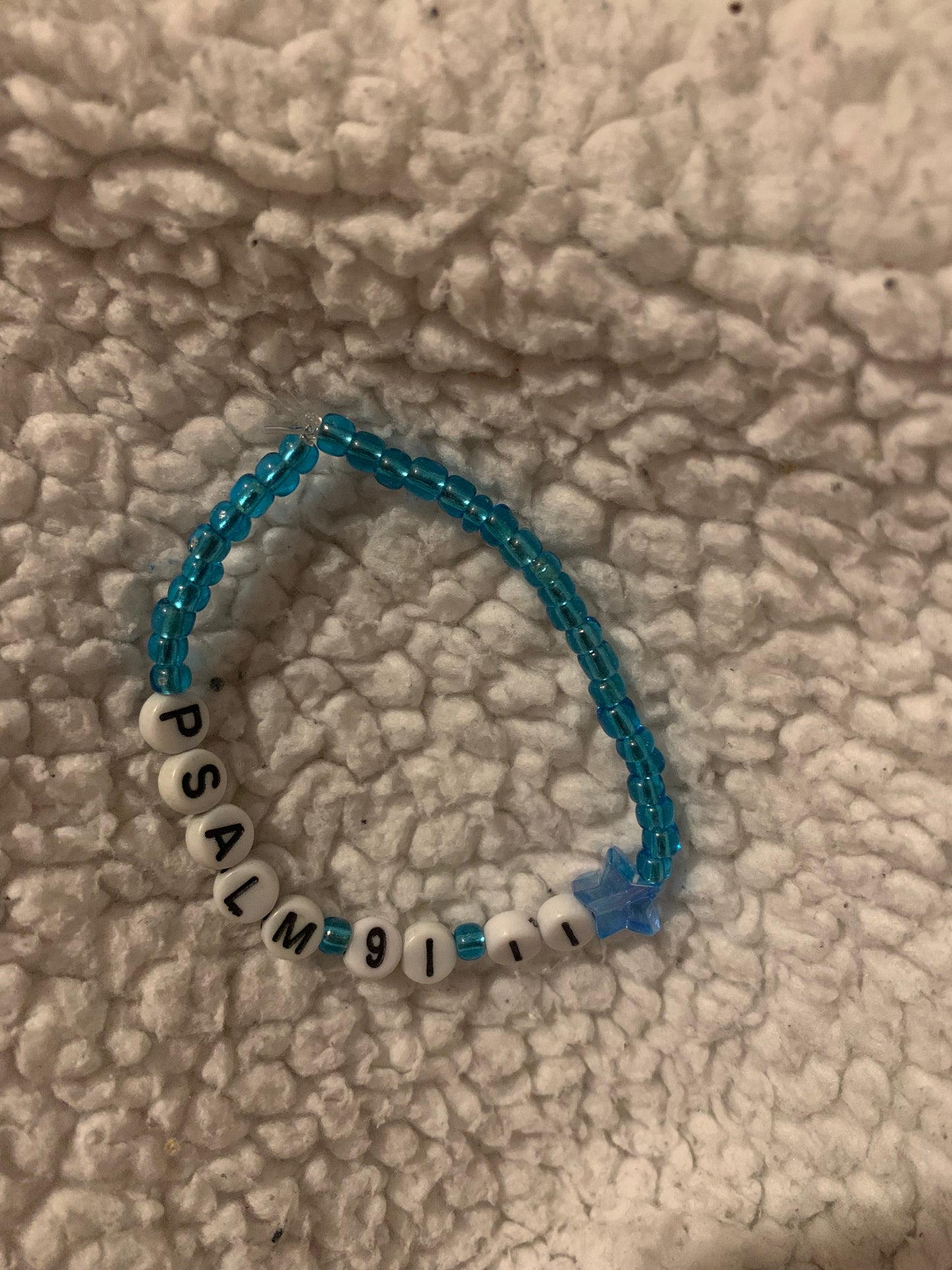 Psalm 91:11 beaded elastic bracelet