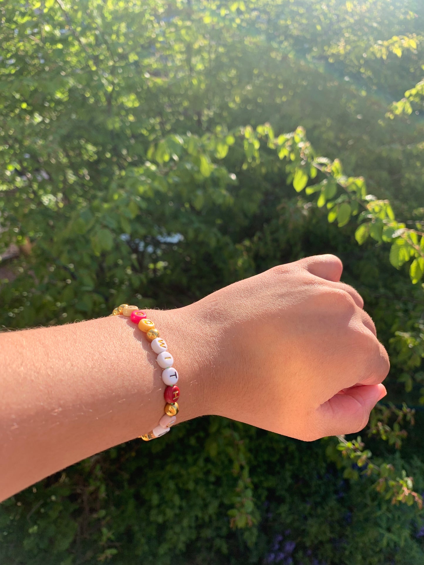 God with us beaded elastic bracelet