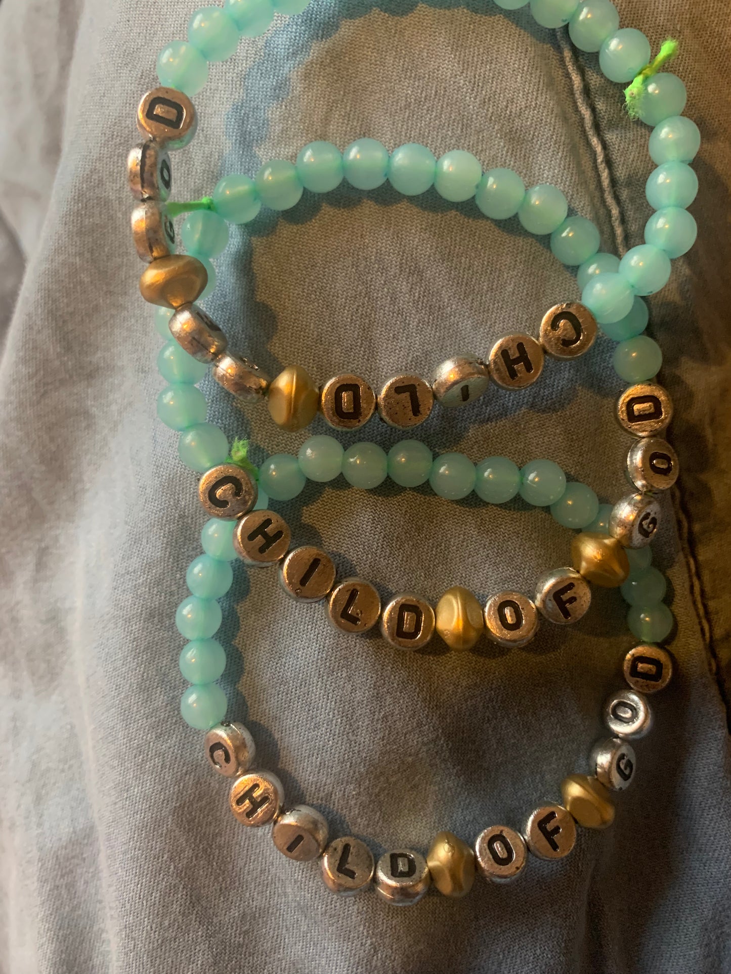 Child of god beaded elastic bracelet