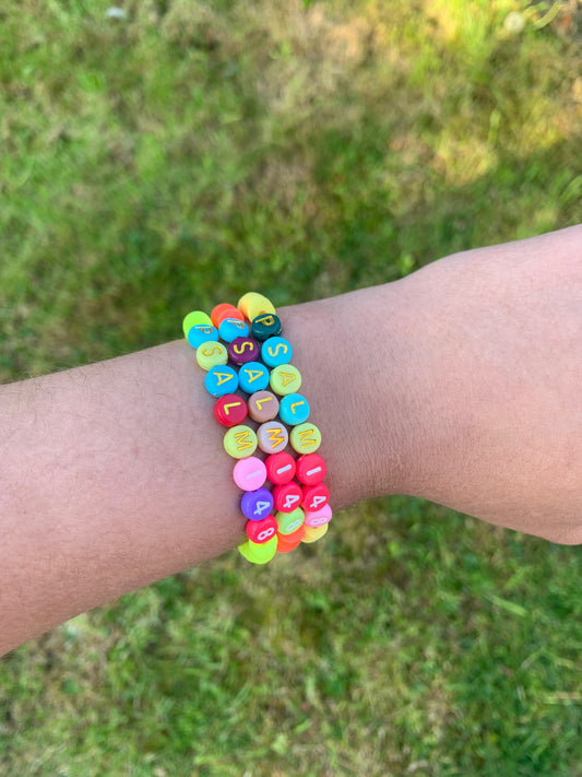 Psalm 148 elastic clay beaded bracelet