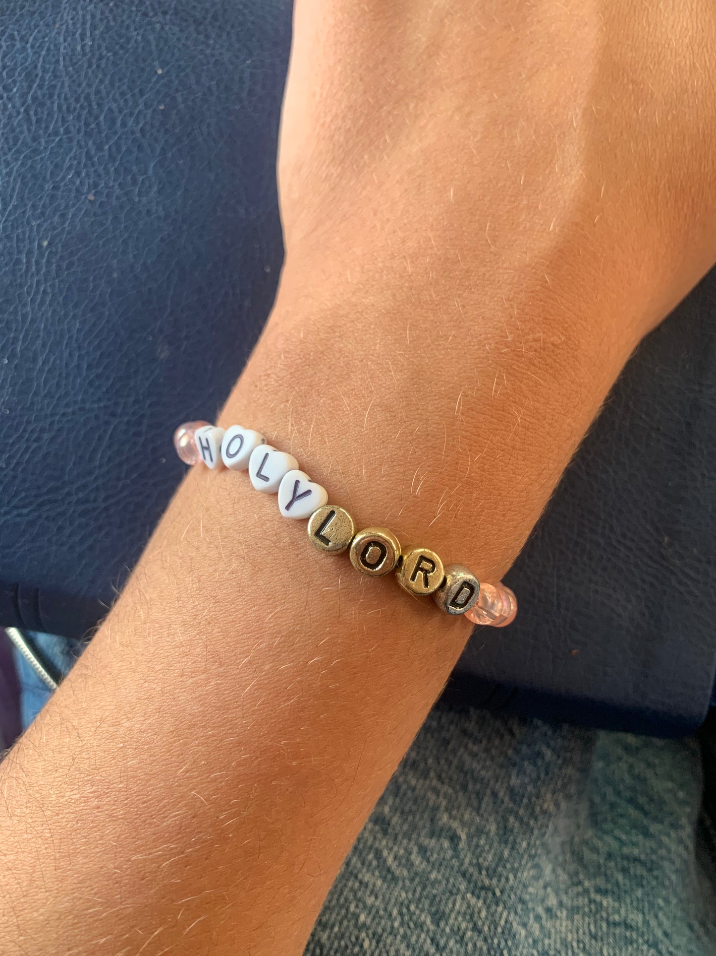 Holy lord elastic beaded bracelet