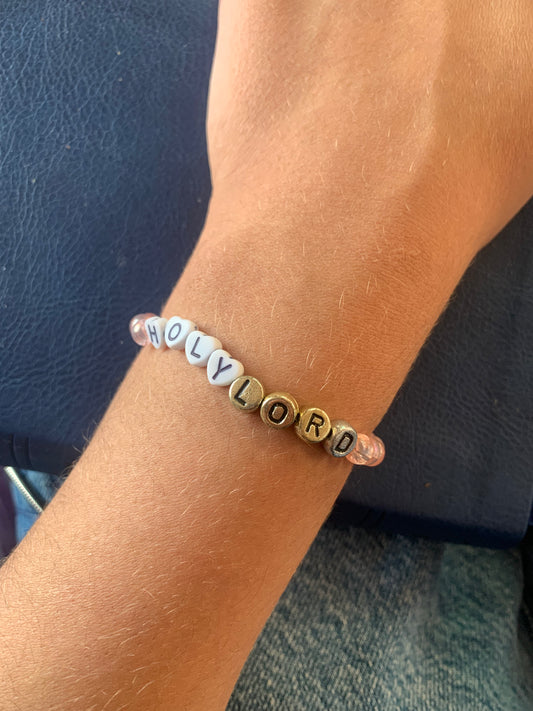 Holy lord elastic beaded bracelet
