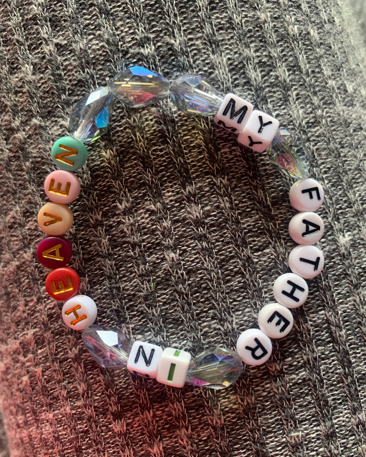 My father in heaven beaded elastic bracelet