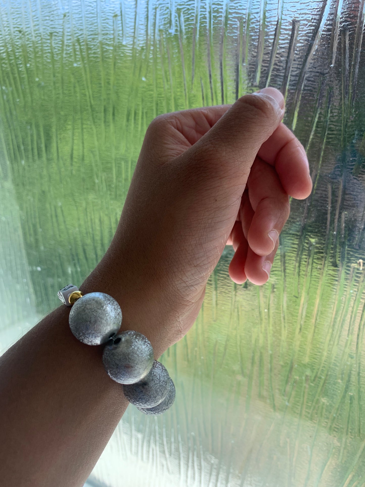 God vibes elastic beaded bracelet