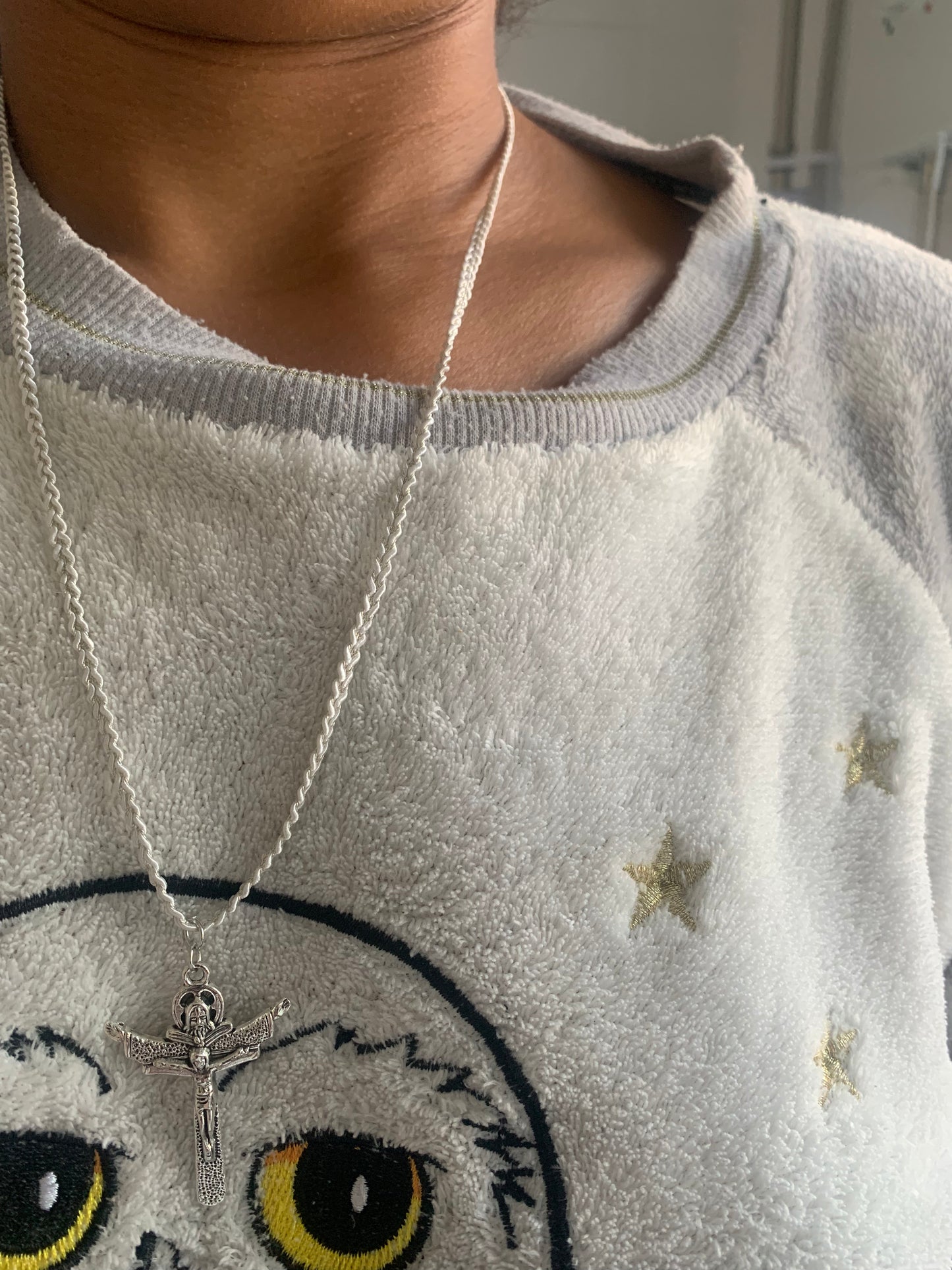 Fabric crucifix necklace