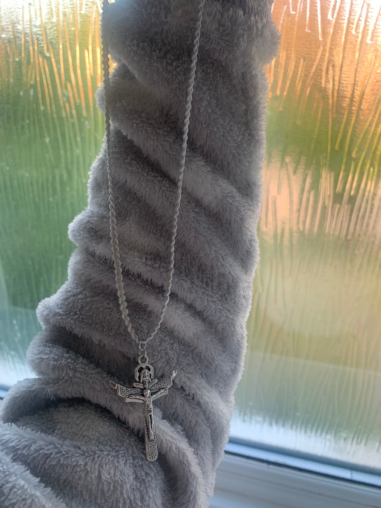 Fabric crucifix necklace