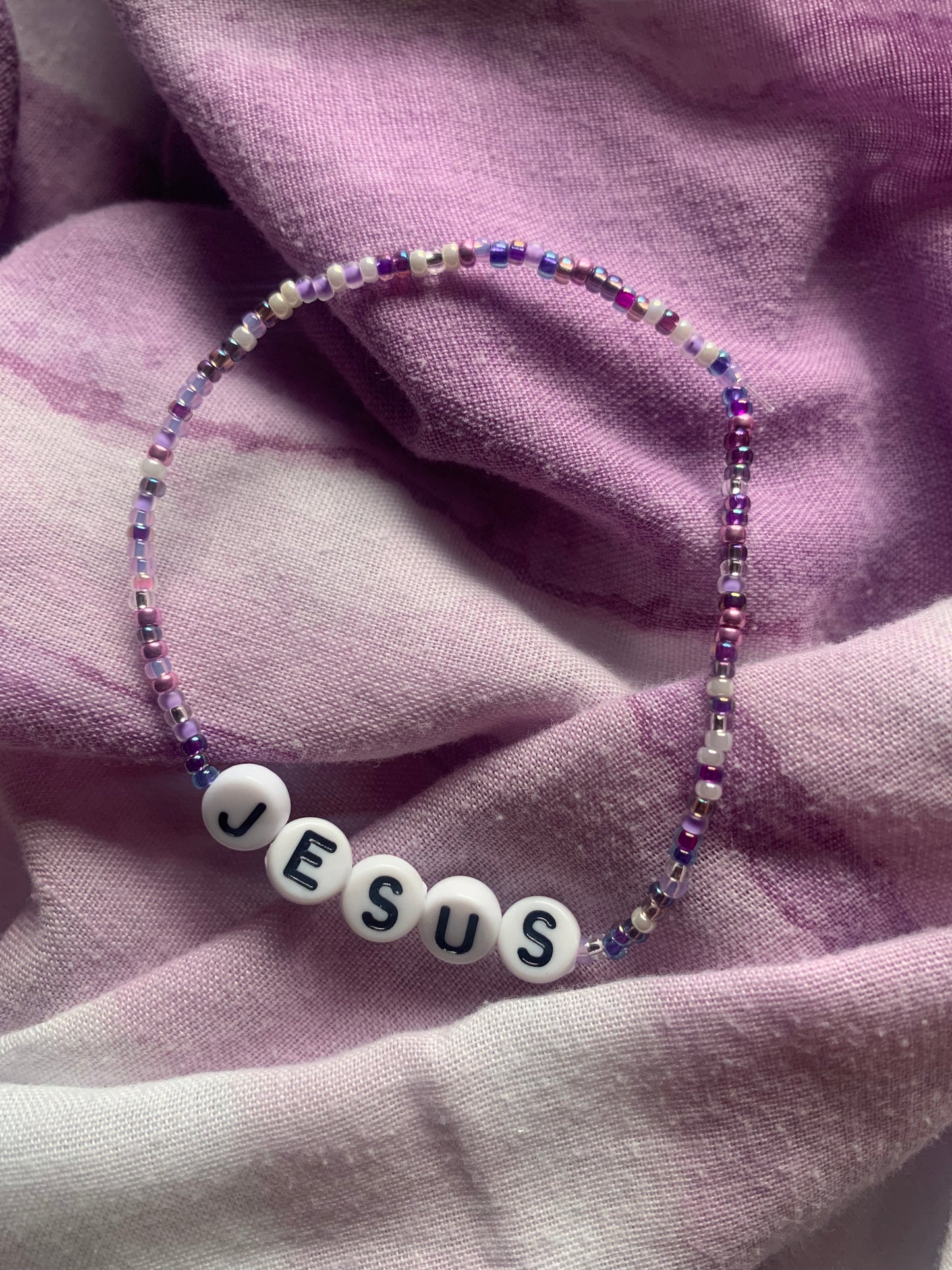 Jesus beaded elastic bracelet
