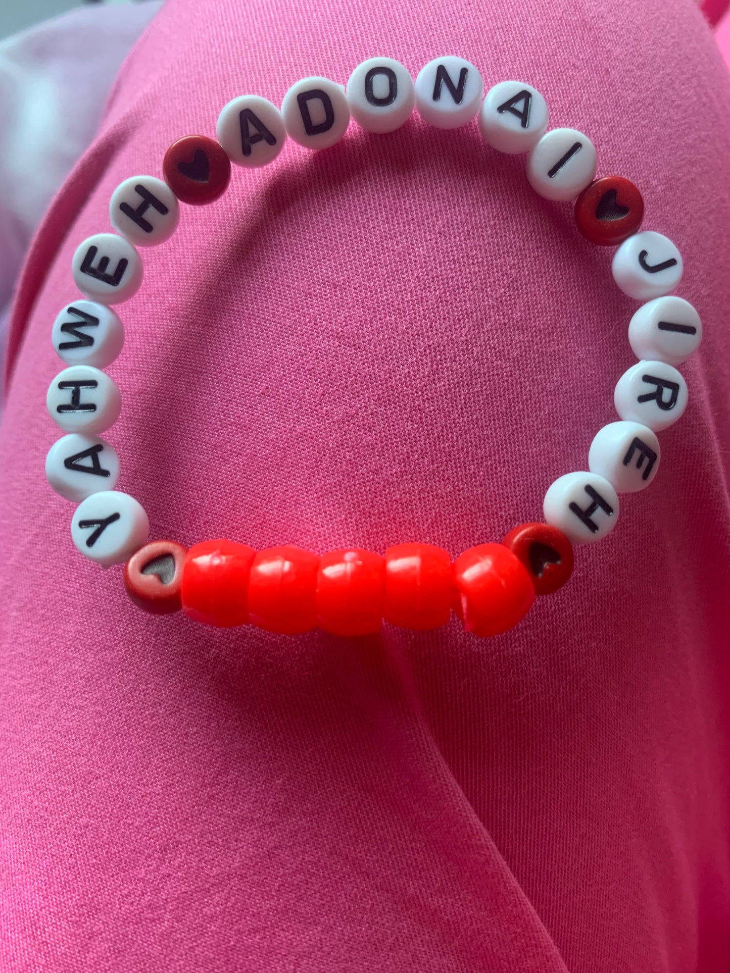 Jireh Adonai Yahweh beaded elastic bracelet