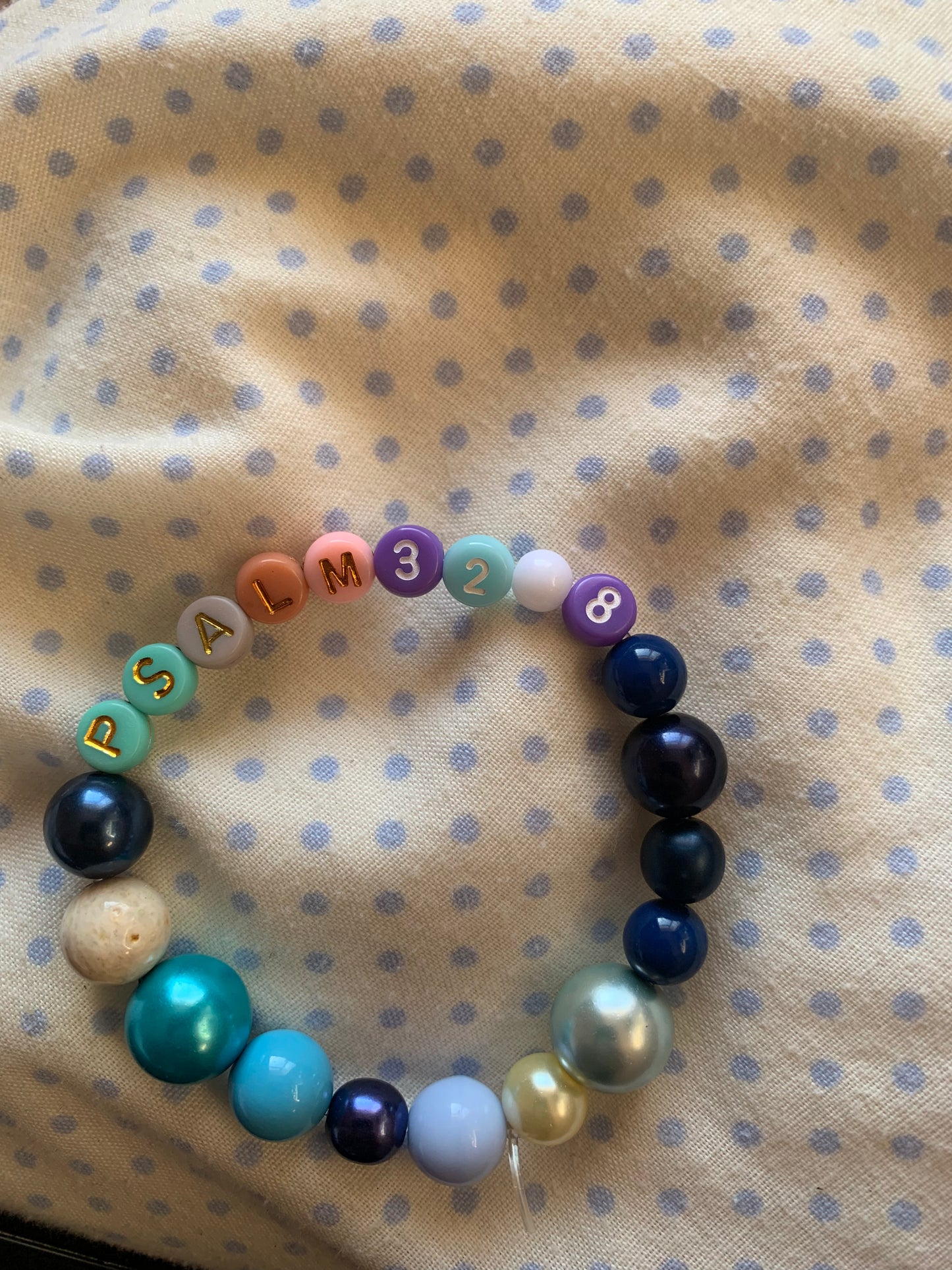 Psalm 32:8 elastic beaded bracelet