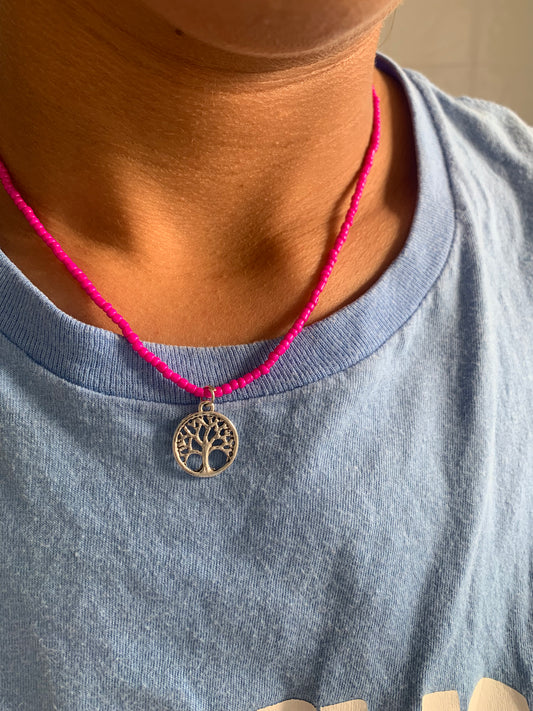 Tree of life seed beaded necklace
