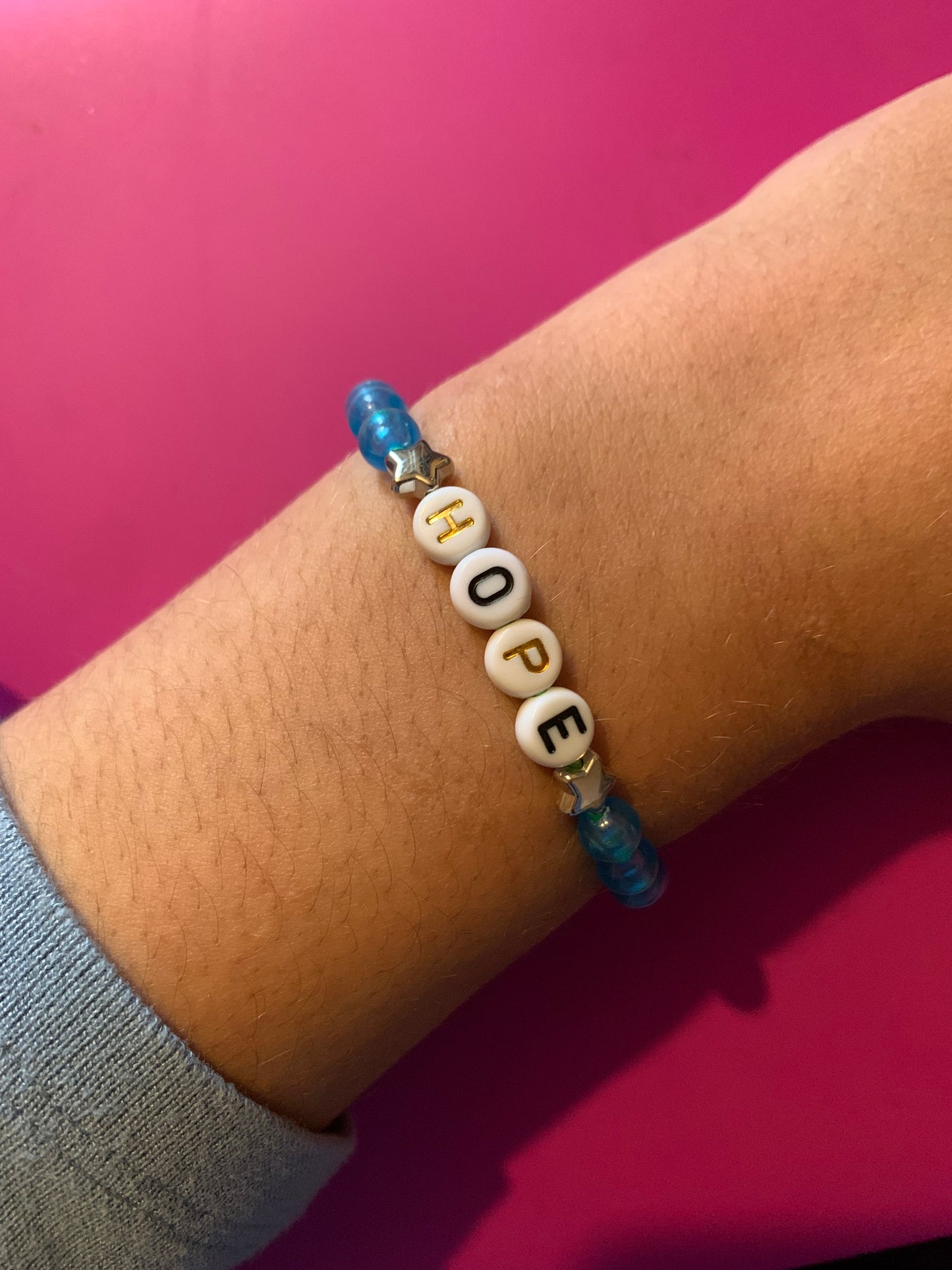 Hope beaded elastic bracelet