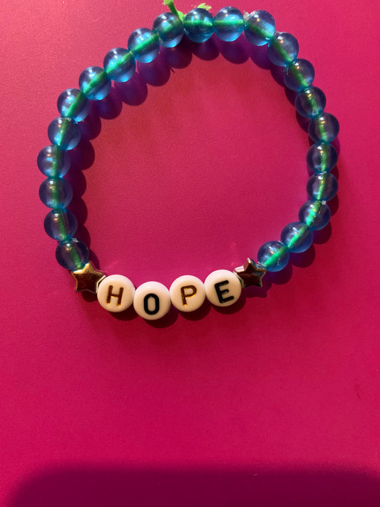 Hope beaded elastic bracelet